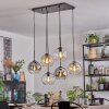 Koyoto lampa wisząca, kula świetlna, lampa wisząca bursztynowy, przezroczysty, przydymiony, 6-punktowe
