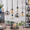 Koyoto lampa wisząca, kula świetlna, lampa wisząca bursztynowy, przezroczysty, przydymiony, 6-punktowe