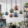 Koyoto lampa wisząca, kula świetlna, lampa wisząca niebeieski, zielony, miedziany, 6-punktowe