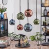 Koyoto lampa wisząca, kula świetlna, lampa wisząca niebeieski, zielony, miedziany, 6-punktowe