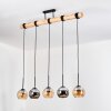 Koyoto lampa wisząca, kula świetlna, lampa wisząca kolory naturalne, czarny, 5-punktowe