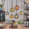 Ripoll lampa wisząca, kula świetlna, lampa wisząca niebeieski, złoty, zielony, miedziany, 6-punktowe