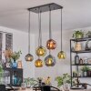 Ripoll lampa wisząca, kula świetlna, lampa wisząca niebeieski, złoty, zielony, miedziany, 6-punktowe