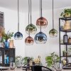 Koyoto lampa wisząca, kula świetlna, lampa wisząca niebeieski, zielony, przezroczysty, miedziany, 6-punktowe