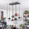 Koyoto lampa wisząca, kula świetlna, lampa wisząca niebeieski, zielony, przezroczysty, miedziany, 6-punktowe