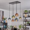 Koyoto lampa wisząca, kula świetlna, lampa wisząca niebeieski, zielony, przezroczysty, miedziany, 6-punktowe