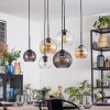 Koyoto lampa wisząca, kula świetlna, lampa wisząca bursztynowy, przezroczysty, przydymiony, 6-punktowe