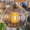 Koyoto lampa wisząca, kula świetlna, lampa wisząca bursztynowy, przezroczysty, przydymiony, 6-punktowe