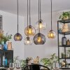 Koyoto lampa wisząca, kula świetlna, lampa wisząca bursztynowy, przezroczysty, przydymiony, 6-punktowe