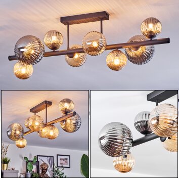 Chehalis Lampa sufitowa, Kula świetlna W kolorze bursztynu, Przydymiony, 8-punktowe