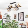 Koyoto lampa sufitowa, kula świetlna złoty, czarny, 8-punktowe