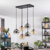 Koyoto lampa wisząca, kula świetlna, lampa wisząca bursztynowy, przezroczysty, przydymiony, 6-punktowe