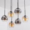 Koyoto lampa wisząca, kula świetlna, lampa wisząca bursztynowy, przezroczysty, przydymiony, 6-punktowe