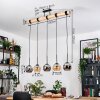 Koyoto lampa wisząca, kula świetlna, lampa wisząca kolory naturalne, czarny, 5-punktowe