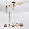 Koyoto lampa wisząca, kula świetlna, lampa wisząca kolory naturalne, czarny, 5-punktowe