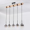 Koyoto lampa wisząca, kula świetlna, lampa wisząca kolory naturalne, czarny, 5-punktowe