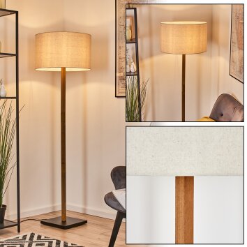 Flemming lampa stojąca kolory naturalne, czarny, 1-punktowy