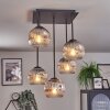 Ripoll lampa sufitowa, kula świetlna chrom, przezroczysty, przydymiony, 5-punktowe