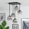 Ripoll lampa sufitowa, kula świetlna chrom, przezroczysty, przydymiony, 5-punktowe