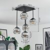 Ripoll lampa sufitowa, kula świetlna chrom, przezroczysty, przydymiony, 5-punktowe