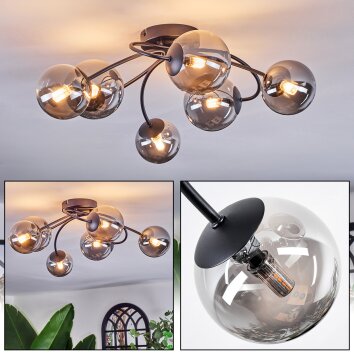Chehalis lampa sufitowa, kula świetlna 64 cm przydymiony, 6-punktowe
