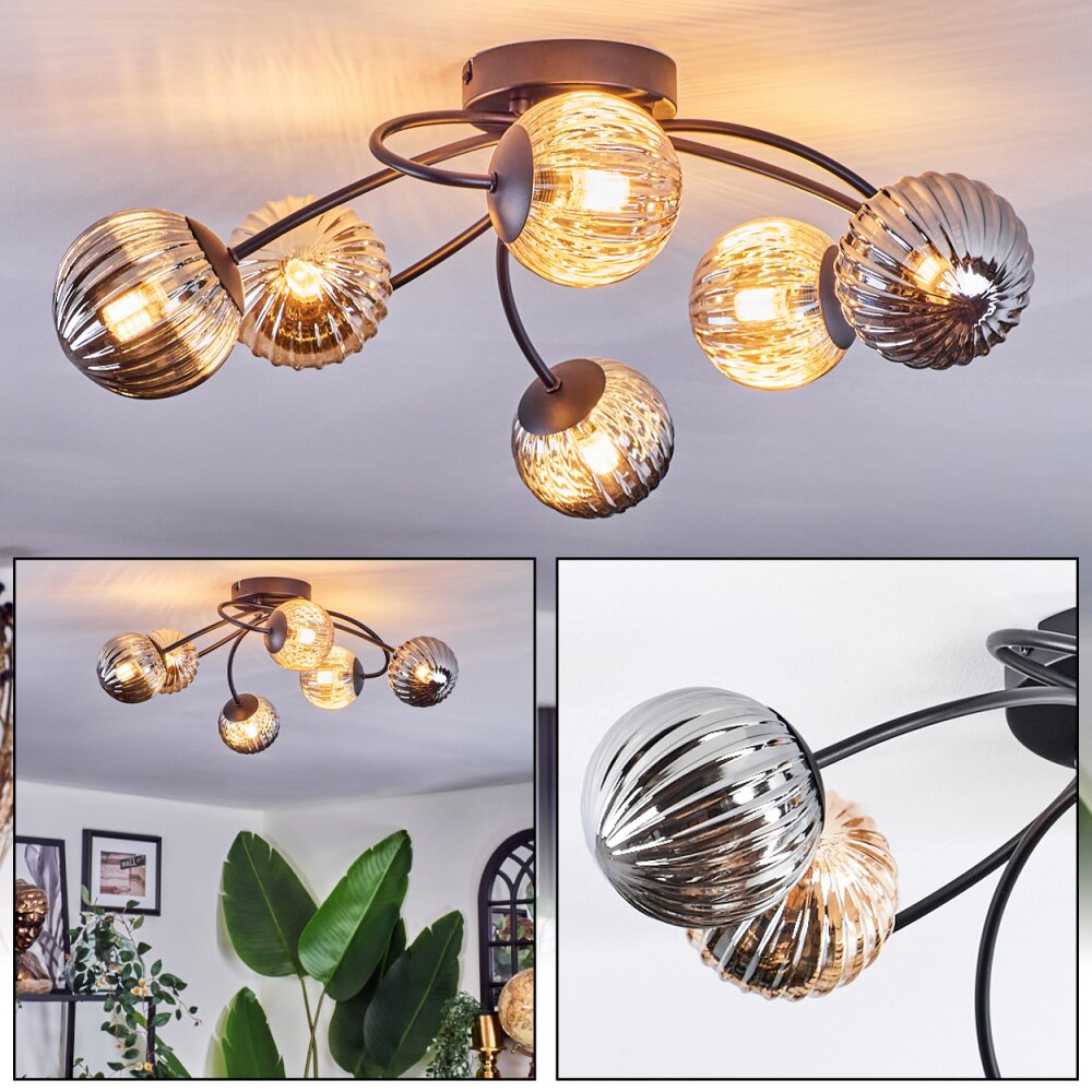Chehalis Lampa sufitowa, Kula świetlna W kolorze bursztynu, Przydymiony, 6-punktowe main product photo