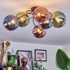 Chehalis lampa sufitowa, kula świetlna 56 cm niebeieski, zielony, miedziany, 6-punktowe