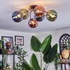 Chehalis lampa sufitowa, kula świetlna 56 cm niebeieski, zielony, miedziany, 6-punktowe