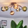 Chehalis lampa sufitowa, kula świetlna 56 cm niebeieski, zielony, miedziany, 6-punktowe