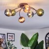 Chehalis lampa sufitowa, kula świetlna 56 cm niebeieski, zielony, miedziany, 6-punktowe