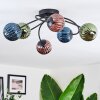 Chehalis lampa sufitowa, kula świetlna 56 cm niebeieski, zielony, miedziany, 6-punktowe