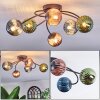 Chehalis Lampa sufitowa, Kula świetlna 56 cm Niebeieski, Zielony, W kolorze miedzi, 6-punktowe