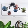 Chehalis Lampa sufitowa, Kula świetlna 56 cm Niebeieski, Zielony, W kolorze miedzi, 6-punktowe