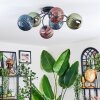 Chehalis lampa sufitowa, kula świetlna 56 cm niebeieski, zielony, miedziany, 6-punktowe