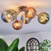 Chehalis lampa sufitowa, kula świetlna 56 cm niebeieski, zielony, miedziany, 6-punktowe
