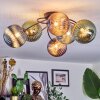 Chehalis Lampa sufitowa, Kula świetlna 56 cm Niebeieski, Zielony, W kolorze miedzi, 6-punktowe