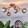 Chehalis lampa sufitowa, kula świetlna 56 cm niebeieski, zielony, przezroczysty, miedziany, 6-punktowe