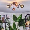 Chehalis lampa sufitowa, kula świetlna 56 cm niebeieski, zielony, przezroczysty, miedziany, 6-punktowe