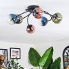 Chehalis lampa sufitowa, kula świetlna 56 cm niebeieski, zielony, przezroczysty, miedziany, 6-punktowe