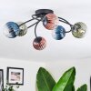 Chehalis lampa sufitowa, kula świetlna 56 cm niebeieski, zielony, przezroczysty, miedziany, 6-punktowe