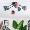 Chehalis Lampa sufitowa, Kula świetlna 56 cm Niebeieski, Zielony, Przezroczysty, W kolorze miedzi, 6-punktowe