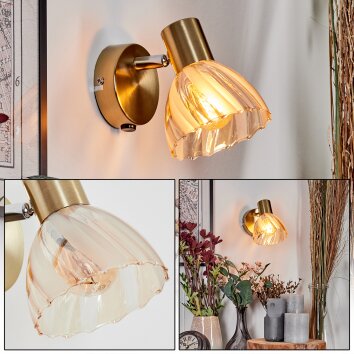 Saire Lampa ścienna, Spot ścienny Chrom, Mosiądz, 1-punktowy