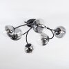 Chehalis Lampa sufitowa, Kula świetlna 58 cm Przezroczysty, Przydymiony, 6-punktowe