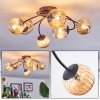 Chehalis lampa sufitowa, kula świetlna 56 cm bursztynowy, 6-punktowe