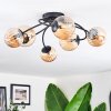 Chehalis lampa sufitowa, kula świetlna 56 cm bursztynowy, 6-punktowe