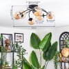 Chehalis lampa sufitowa, kula świetlna 56 cm bursztynowy, 6-punktowe