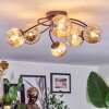 Chehalis lampa sufitowa, kula świetlna 56 cm bursztynowy, 6-punktowe