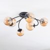 Chehalis lampa sufitowa, kula świetlna 56 cm bursztynowy, 6-punktowe