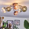 Chehalis lampa sufitowa, kula świetlna 58 cm niebeieski, zielony, przezroczysty, miedziany, 6-punktowe