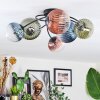Chehalis lampa sufitowa, kula świetlna 58 cm niebeieski, zielony, przezroczysty, miedziany, 6-punktowe